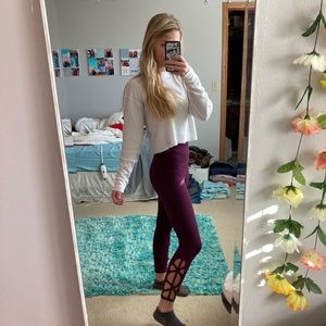 Plum colored leggings